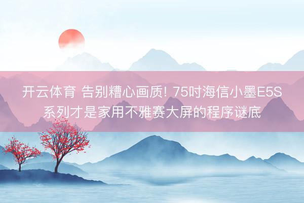 开云体育 告别糟心画质! 75吋海信小墨E5S系列才是家用不雅赛大屏的程序谜底