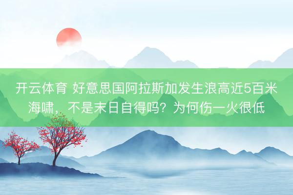 开云体育 好意思国阿拉斯加发生浪高近5百米海啸，不是末日自得吗？为何伤一火很低