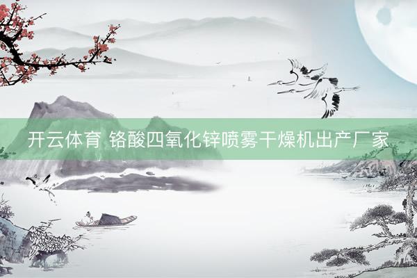 开云体育 铬酸四氧化锌喷雾干燥机出产厂家