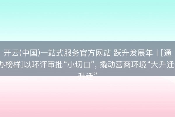 开云(中国)一站式服务官方网站 跃升发展年丨[通办榜样]以环评审批“小切口”， 撬动营商环境“大升迁”